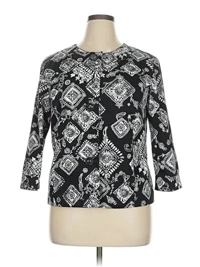 Pre-owned Coldwater Creek 3/4 Sleeve Blouse In Black