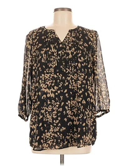 Pre-owned Coldwater Creek 3/4 Sleeve Blouse In Black
