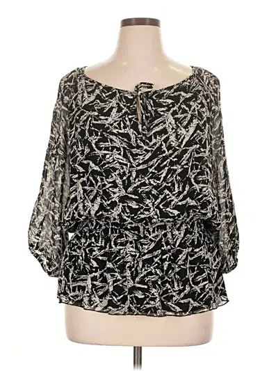 Pre-owned Coldwater Creek 3/4 Sleeve Blouse In Black