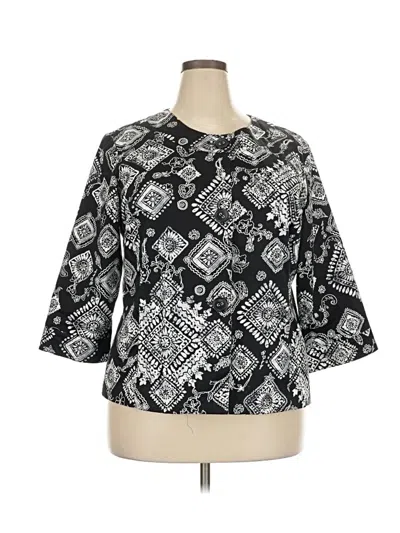 Pre-owned Coldwater Creek 3/4 Sleeve Blouse In Black
