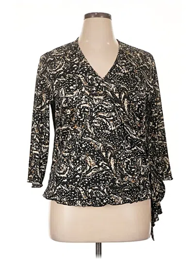 Pre-owned Coldwater Creek 3/4 Sleeve Blouse In Black