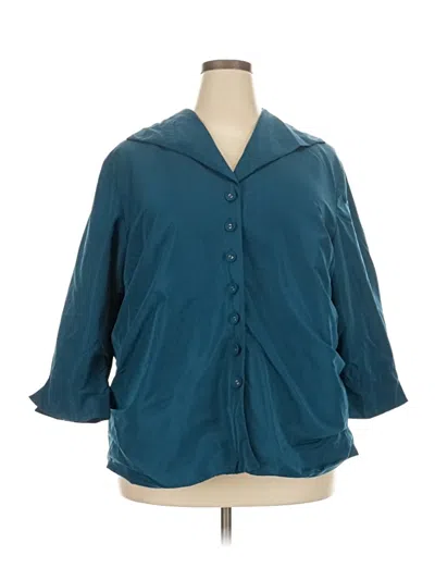 Pre-owned Coldwater Creek 3/4 Sleeve Blouse In Blue