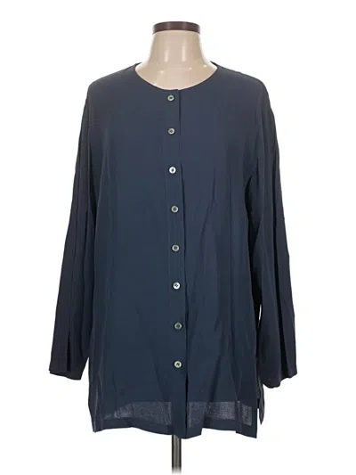 Pre-owned Coldwater Creek 3/4 Sleeve Blouse In Blue