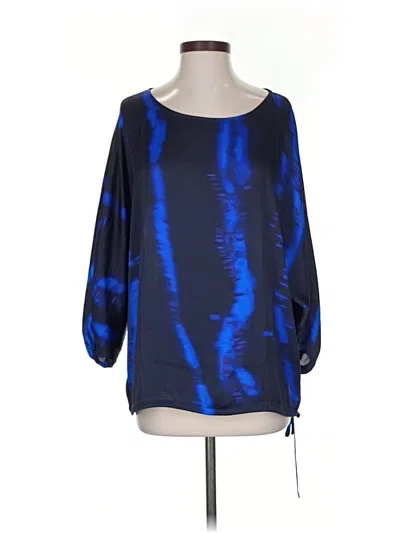 Pre-owned Coldwater Creek 3/4 Sleeve Blouse In Blue