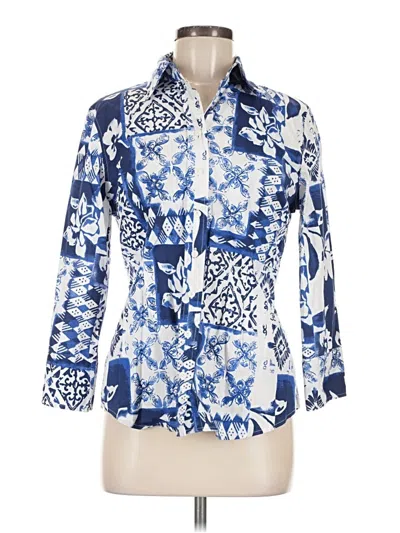 Pre-owned Coldwater Creek 3/4 Sleeve Blouse In Blue