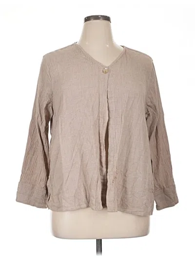 Pre-owned Coldwater Creek 3/4 Sleeve Blouse In Brown