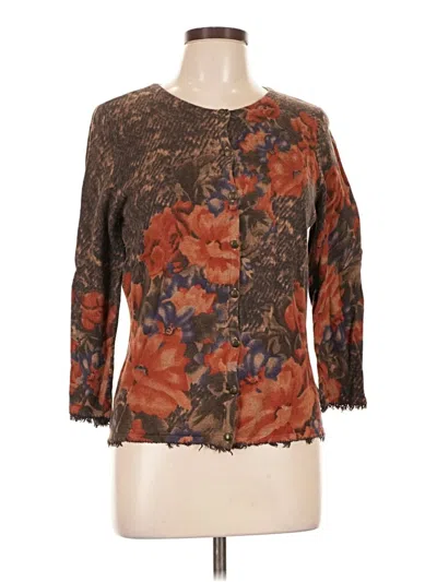 Pre-owned Coldwater Creek 3/4 Sleeve Blouse In Brown
