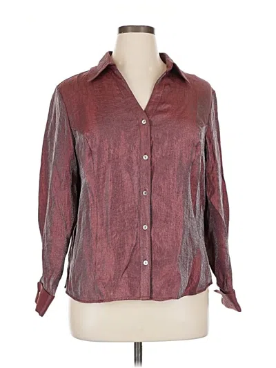 Pre-owned Coldwater Creek 3/4 Sleeve Blouse In Burgundy