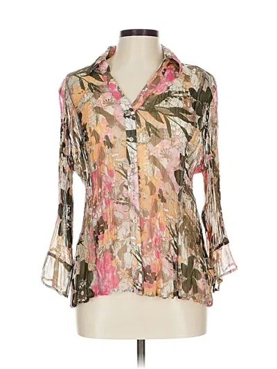 Pre-owned Coldwater Creek 3/4 Sleeve Blouse In Gold