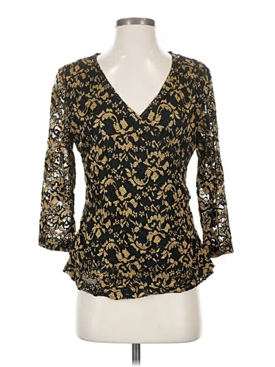 Pre-owned Coldwater Creek 3/4 Sleeve Blouse In Gold