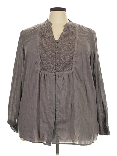 Pre-owned Coldwater Creek 3/4 Sleeve Blouse In Gray