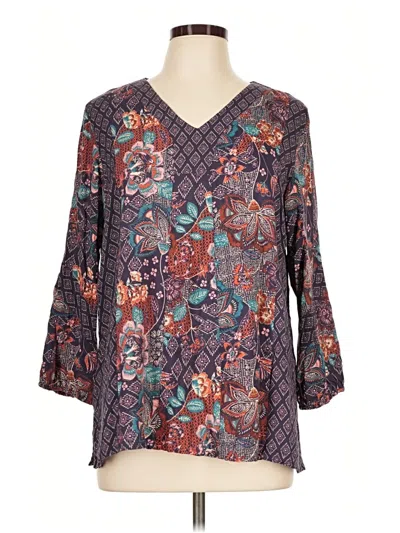 Pre-owned Coldwater Creek 3/4 Sleeve Blouse In Gray