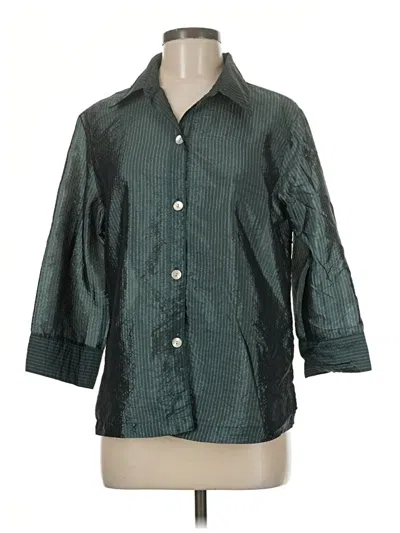 Pre-owned Coldwater Creek 3/4 Sleeve Blouse In Green