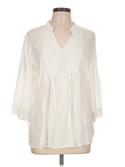 Pre-owned Coldwater Creek 3/4 Sleeve Blouse In Ivory