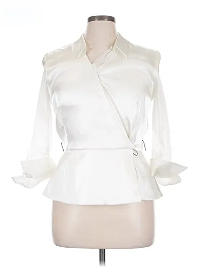 Pre-owned Coldwater Creek 3/4 Sleeve Blouse In Ivory