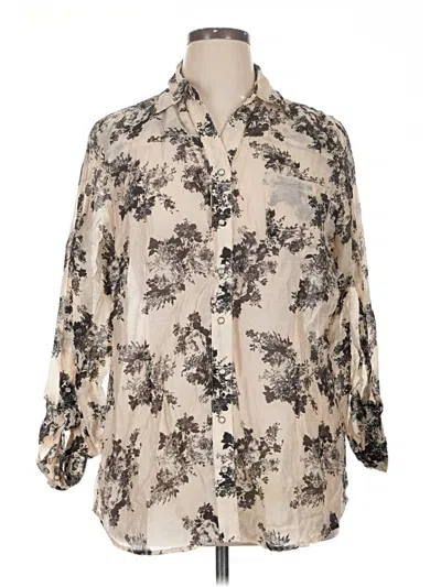 Pre-owned Coldwater Creek 3/4 Sleeve Blouse In Ivory