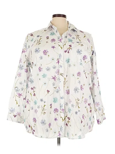 Pre-owned Coldwater Creek 3/4 Sleeve Blouse In Ivory