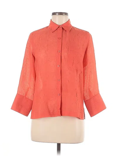 Pre-owned Coldwater Creek 3/4 Sleeve Blouse In Orange