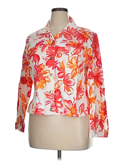 Pre-owned Coldwater Creek 3/4 Sleeve Blouse In Orange