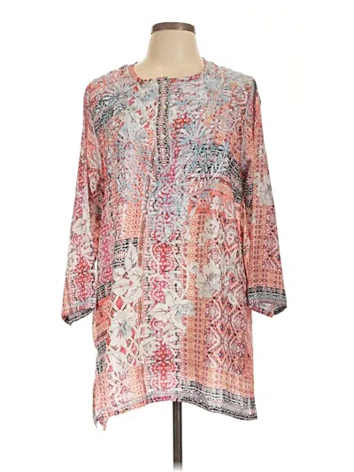 Pre-owned Coldwater Creek 3/4 Sleeve Blouse In Pink