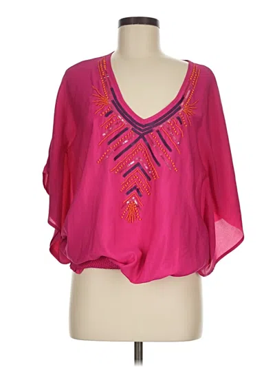 Pre-owned Coldwater Creek 3/4 Sleeve Blouse In Pink