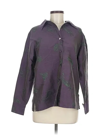 Pre-owned Coldwater Creek 3/4 Sleeve Blouse In Purple