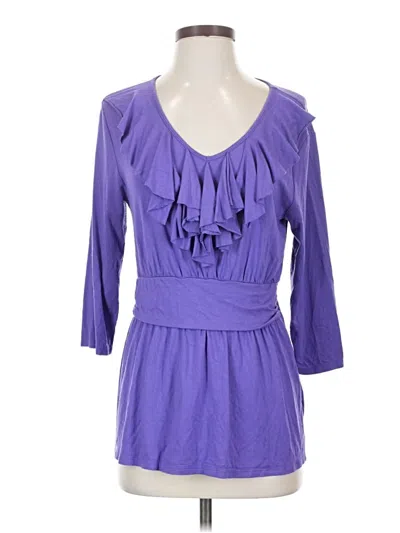 Pre-owned Coldwater Creek 3/4 Sleeve Blouse In Purple