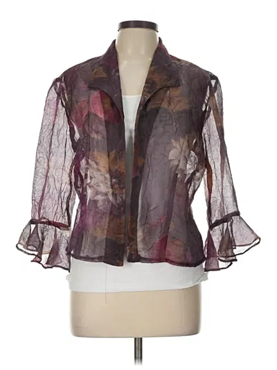 Pre-owned Coldwater Creek 3/4 Sleeve Blouse In Purple