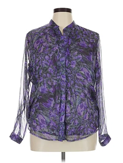 Pre-owned Coldwater Creek 3/4 Sleeve Blouse In Purple