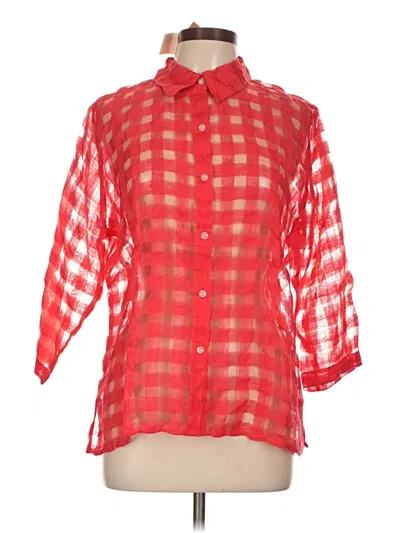 Coldwater Creek 3/4 Sleeve Blouse In Red