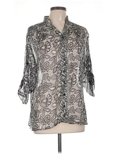 Pre-owned Coldwater Creek 3/4 Sleeve Blouse In Silver