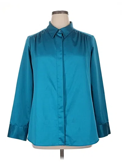 Pre-owned Coldwater Creek 3/4 Sleeve Blouse In Teal