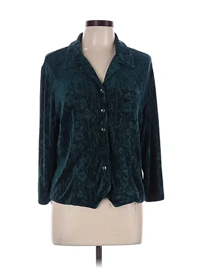 Pre-owned Coldwater Creek 3/4 Sleeve Blouse In Teal