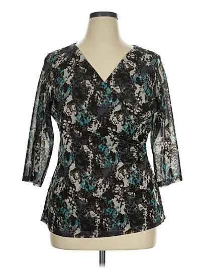 Pre-owned Coldwater Creek 3/4 Sleeve Blouse In Teal