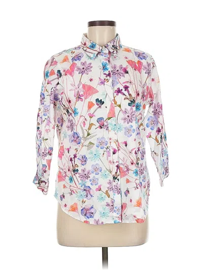 Pre-owned Coldwater Creek 3/4 Sleeve Blouse In White