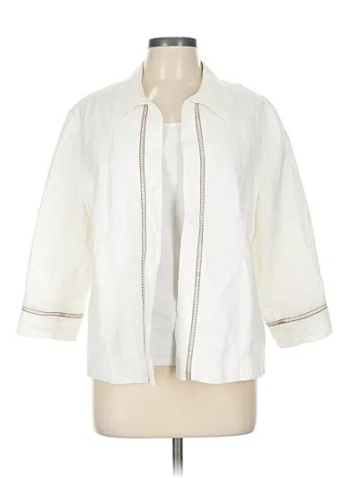 Pre-owned Coldwater Creek 3/4 Sleeve Blouse In White