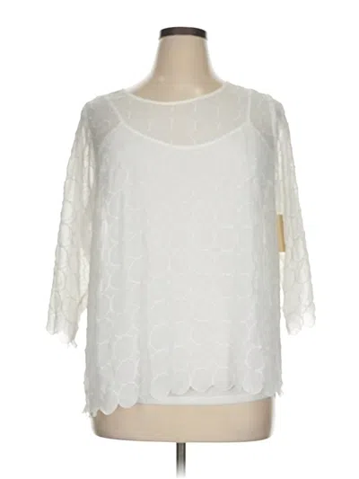 Coldwater Creek 3/4 Sleeve Blouse In White