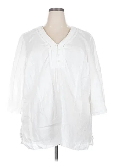 Pre-owned Coldwater Creek 3/4 Sleeve Blouse In White