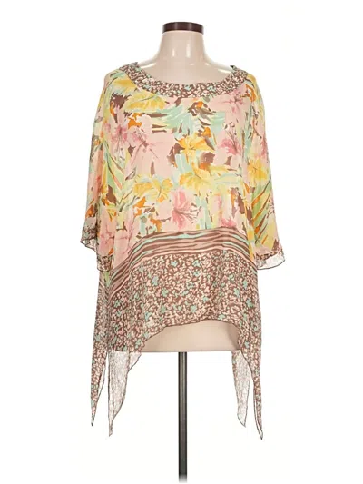 Pre-owned Coldwater Creek 3/4 Sleeve Blouse In Yellow