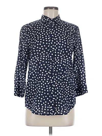 Pre-owned Coldwater Creek 3/4 Sleeve Button Down Shirt In Blue