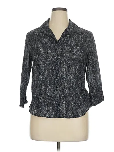 Pre-owned Coldwater Creek 3/4 Sleeve Button Down Shirt In Gray