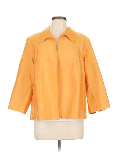 Pre-owned Coldwater Creek 3/4 Sleeve Button Down Shirt In Orange