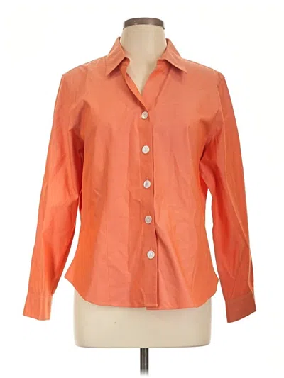 Pre-owned Coldwater Creek 3/4 Sleeve Button Down Shirt In Orange