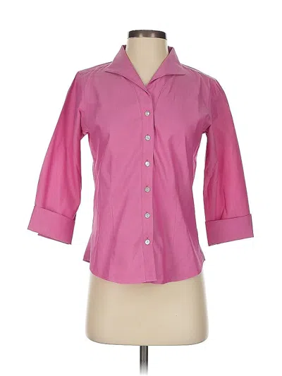 Pre-owned Coldwater Creek 3/4 Sleeve Button Down Shirt In Pink