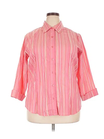 Pre-owned Coldwater Creek 3/4 Sleeve Button Down Shirt In Pink