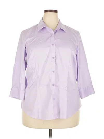 Pre-owned Coldwater Creek 3/4 Sleeve Button Down Shirt In Purple