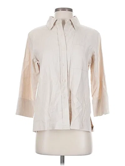 Pre-owned Coldwater Creek 3/4 Sleeve Button Down Shirt In White