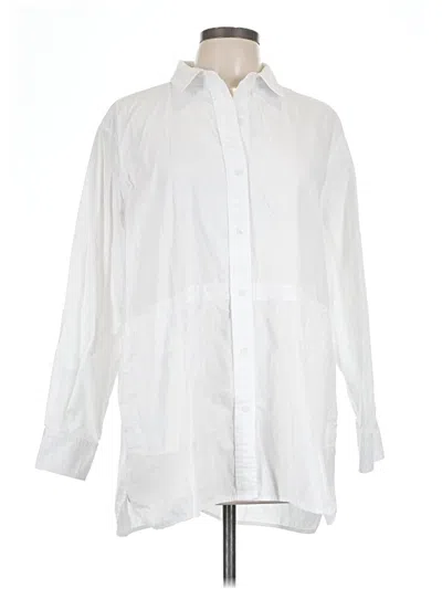 Pre-owned Coldwater Creek 3/4 Sleeve Button Down Shirt In White