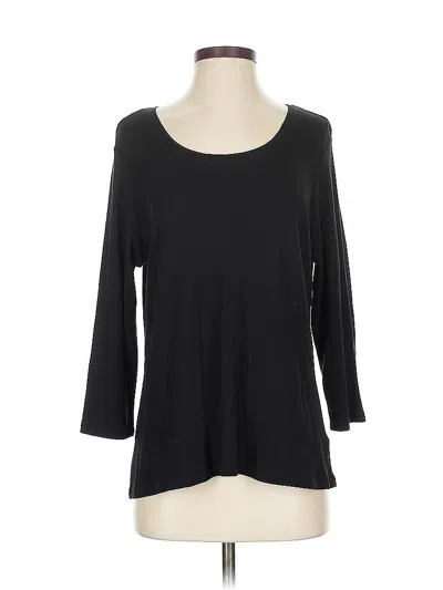 Pre-owned Coldwater Creek 3/4 Sleeve T-shirt In Black