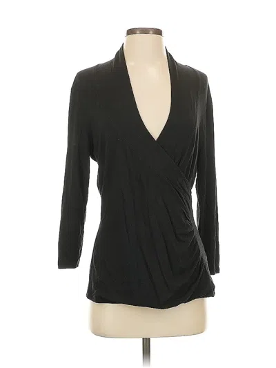 Pre-owned Coldwater Creek 3/4 Sleeve T-shirt In Black